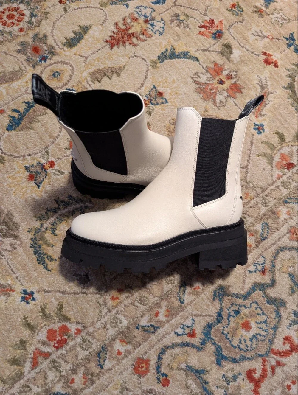 Zadig And Voltaire Ride Stretch White Chelsea Boots